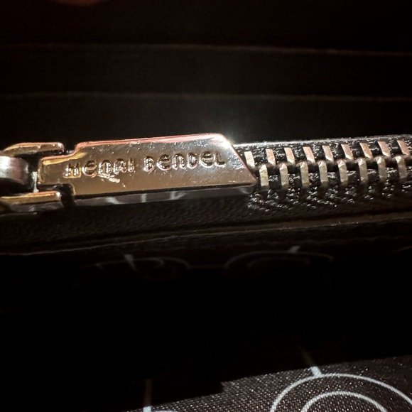 Henri Bendel Crossbody Wallet on a String Clutch Gingham Pebble Leather Rare - Picture 5 of 14